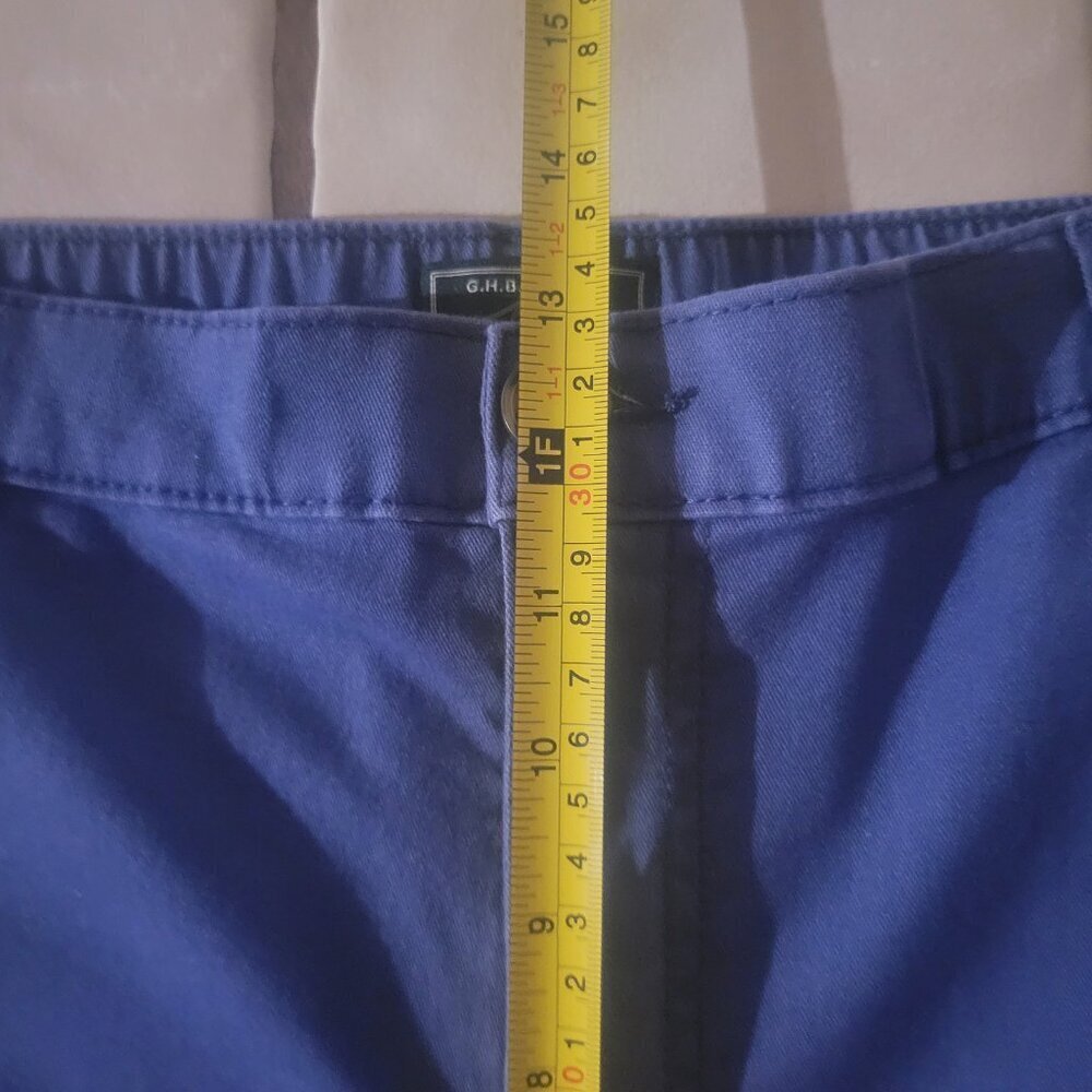 G.H. Bass & Co Women's Chino Cropped High Waist Pant Blue Elastic Back = Size 10 - Picture 6 of 10